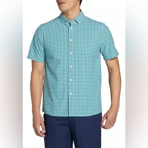 Walter Hagen Men's Clubhouse Gingham Button Down Golf Shirt - S